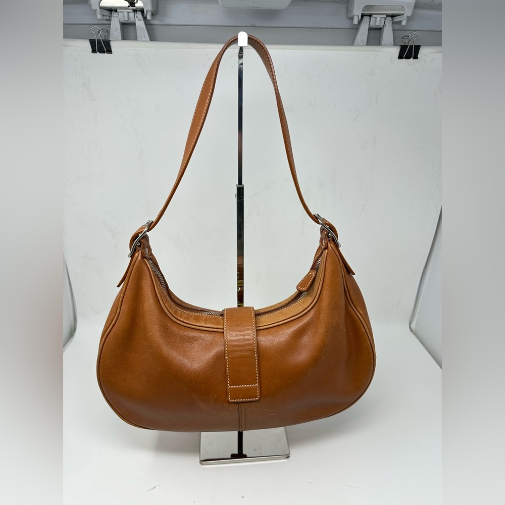 Vintage Coach Mahogany Crescent Shoulder Bag Tanned Leather G25-7592 - Picture 2 of 16